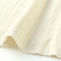 日本紐釦貿易 DOMOTEX ダブルガーゼ 無地 輸入生地 フランス 生地 オフホワイト 巾130cm×5m切売カット（直送品）