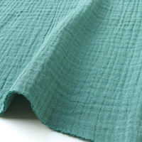 日本紐釦貿易 DOMOTEX ダブルガーゼ 無地 輸入生地 フランス 生地 ライトグリーン 巾130cm×5m切売カット（直送品）