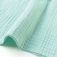 日本紐釦貿易 DOMOTEX ダブルガーゼ 無地 輸入生地 フランス 生地 ミント 巾130cm×5m切売カット（直送品）