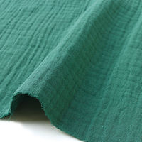 日本紐釦貿易 DOMOTEX ダブルガーゼ 無地 輸入生地 フランス 生地 グリーン 巾130cm×5m切売カット（直送品）