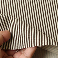 日本紐釦貿易 NBK 綿麻ナチュラルプリント生地 細ストライプ柄 110cm巾