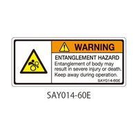 セフティデンキ SAYシリーズ ISO警告ラベル 横型 英文 巻き込み注意 SAY014-60E 1式(25枚) 63-5605-41（直送品）