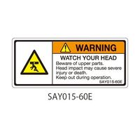セフティデンキ SAYシリーズ ISO警告ラベル 横型 英文 頭上注意 SAY015-60E 1式(25枚) 63-5605-42（直送品）