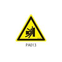 セフティデンキ PAシリーズ 三角ラベル Sサイズ 挟み込み注意 PA013-S 1式(100枚) 63-5604-10（直送品）