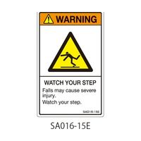 セフティデンキ SAシリーズ ISO警告ラベル 縦型 英文 足下注意 SA016-15E 1式(25枚) 63-5605-11（直送品）