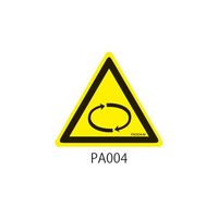 セフティデンキ PAシリーズ 三角ラベル Lサイズ 回転物注意 PA004-L 1式(25枚) 63-5603-61（直送品）