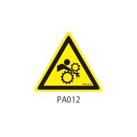 セフティデンキ PAシリーズ 三角ラベル Mサイズ 巻き込み注意 PA012-M 1式(50枚) 63-5603-89（直送品）