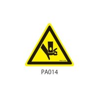 セフティデンキ PAシリーズ 三角ラベル Sサイズ 挟み込み注意 PA014-S 1式(100枚) 63-5604-11（直送品）