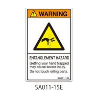 セフティデンキ SAシリーズ ISO警告ラベル 縦型 英文 巻き込み注意 SA011-15E 1式(25枚) 63-5605-06（直送品）