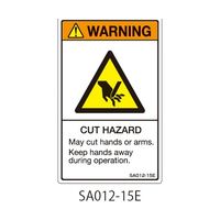 セフティデンキ SAシリーズ ISO警告ラベル 縦型 英文 切断注意