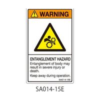 セフティデンキ SAシリーズ ISO警告ラベル 縦型 英文 巻き込み注意 SA014-15E 1式(25枚) 63-5605-09（直送品）