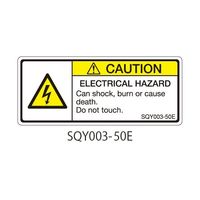 セフティデンキ SQYシリーズ 注意ラベル 横型 英文 感電注意 SQY003-50E 1式(25枚) 63-5607-97（直送品）