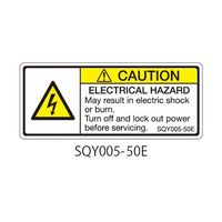 セフティデンキ SQYシリーズ 注意ラベル 横型 英文 感電注意 SQY005-50E 1式(25枚) 63-5607-99（直送品）