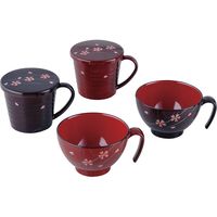 【ギフト包装】想贈　会津塗　持ち手付汁椀＆マグカップ4点セット　22-0260-079　1個（直送品）