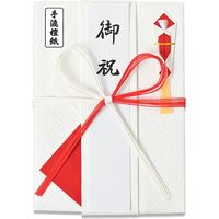天一堂 日本製 金封 御祝用 特中手漉だん紙　白赤花結び 822 1セット（5枚：1枚×5）（直送品）