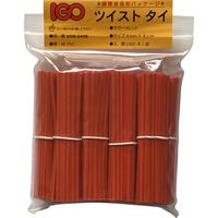 アイ・ジー・オー IGOツイストタイ　ビニール・タイ　オレンジ　4ｍｍ×8ｃｍ VOR-0408 1袋（1000本入り）（直送品）