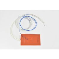 シリコンラバーヒーター 【熱電対3m、リード線延長3m】 100V 75W 75mm×125mm SR100-75-75-125-K3 1枚（直送品）