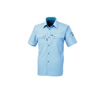 ジーベック クレスタ21半袖シャツ サックス 4L 1552ー42ー4L 1552 1着（直送品）