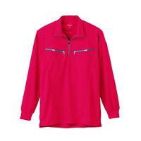 ジーベック 長袖ZIPシャツ レッド M 6165ー71ーM 6165 1着（直送品）