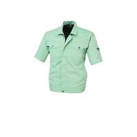 ジーベック T/Cツイル半袖ブルゾン モスグリーン S 1491ー61ーS 1491 1着（直送品）