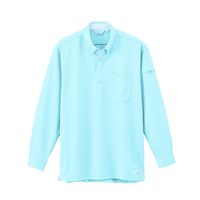 ジーベック クールビズ長袖ポロシャツ サックス 5L 6185ー42ー5L 6185 1着（直送品）
