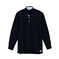 ジーベック クールビズ長袖ポロシャツ クロ LL 6185ー90ーLL 6185 1着（直送品）