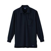 ジーベック ハイブリッド長袖ポロシャツ クロ L 6121ー90ーL 6121 1着（直送品）