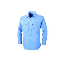 ジーベック プリーツロンミニ長袖シャツ ブルー L 1293ー40ーL 1293 1着（直送品）