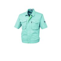 ジーベック プリーツロンミニ半袖ブルゾン グリーン L 1291ー60ーL 1291 1着（直送品）