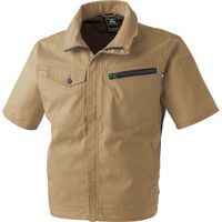 中国産業 2907C's CLUBドビーストレッチT/C メッシュ半袖ブルゾンカーキ3L 2907-08-3L 1枚（直送品）