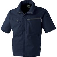 中国産業 2907C's CLUBドビーストレッチT/C メッシュ半袖ブルゾンネイビー・ブラック3L 2907-819-3L 1枚（直送品）