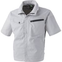 中国産業 2907C's CLUBドビーストレッチT/C メッシュ半袖ブルゾンアッシュ・グレーSS 2907-818-SS 1枚（直送品）