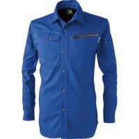 中国産業 2901C's CLUBドビーストレッチT/C 長袖シャツミッド・ブルーLL 2901-820-LL 1枚（直送品）