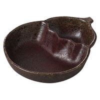 みやび街道 松花堂 アズキ釉ナス型仕切鉢 (4個入) mkd-12936573（直送品）