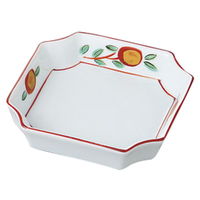 みやび街道 松花堂 赤絵椿入角小鉢 (3個入) mkd-13121073（直送品）