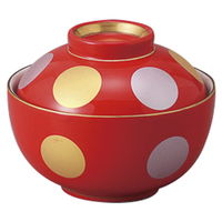 みやび街道 円菓子碗 赤釉金銀彩丸紋煮物碗 (1個入) mkd-14217413（直送品）