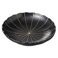 みやび街道 中皿 黒マット十草菊型5.0皿 (7個入) mkd-24235573（直送品）