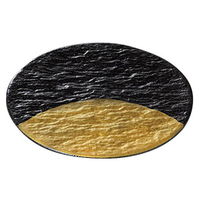 みやび街道 和皿 黒金彩半月石目 平皿17cm (2個入) mkd-24412773（直送品）