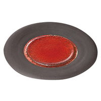 みやび街道 和皿 黒土6寸皿 赤 (2個入) mkd-24402023（直送品）