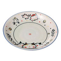 みやび街道 和皿 来ル福猫5.0皿 青 (10個入) mkd-24929753（直送品）