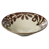 みやび街道 盛鉢 琉球サビ唐草シノギ深鉢大 (3個入) mkd-36715343（直送品）