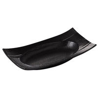 みやび街道 盛鉢 瀬戸黒12吋長角四方楕円鉢 (1個入) mkd-38015793（直送品）