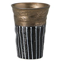 みやび街道 酒器 金彩十草黒フリーカップ (5個入) mkd-42229083（直送品）