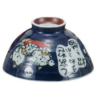 みやび街道 飯碗 古染招キ猫毛料BL (6個入) mkd-52753793（直送品）