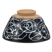 みやび街道 飯碗 一珍バラ黒 (5個入) mkd-52856323（直送品）