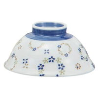 みやび街道 飯碗 フラワーリース青軽量反茶碗(大) (5個入) mkd-52958483（直送品）