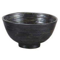 みやび街道 飯碗 黒渦丸碗(大) (8個入) mkd-53039573（直送品）