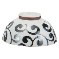 みやび街道 飯碗 吉祥唐草黒軽量茶碗 (8個入) mkd-53124313（直送品）