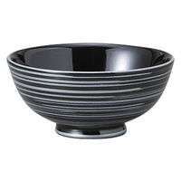 みやび街道 飯碗 黒艶銀刷毛目飯碗 (3個入) mkd-53209053（直送品）