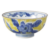 みやび街道 飯碗 黄彩花紋茶碗 (9個入) mkd-53718343（直送品）